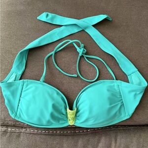Aerie Teal Halter Bikini Top